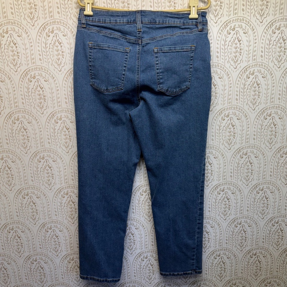 Style & Co Womens Straight Leg Jeans Blue Medium Wash Denim Petite 12P High Rise - Picture 2 of 6
